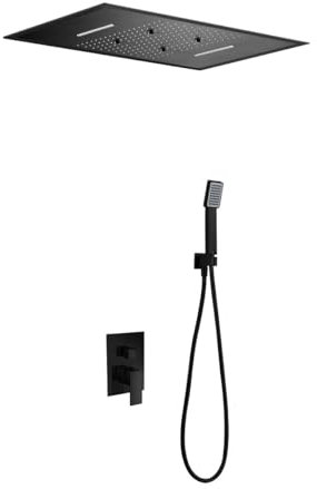 IMEX GTS019-P/NG SUMATRA Conjunto de Ducha Empotrado Monomando Negro Mate Con Premarco