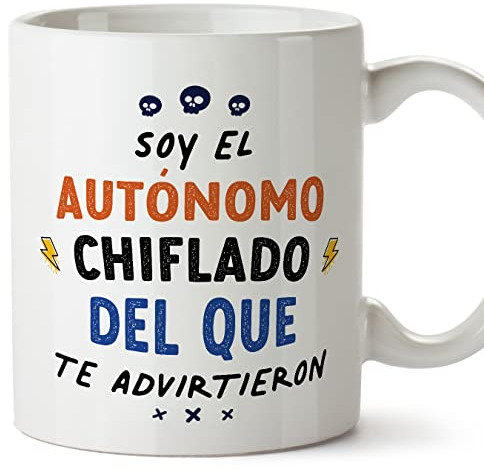 MUGFFINS Tazas para AUTÓNOMO hombre - En Español - Todos te advirtieron - 11 oz / 330 ml - Regalo original y divertido