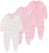 Chamie Baby Schlafanzug Strampler Langarm für Baby Jungen und Mädchen, Doppelter Reißverschluss und Halsschutz, 0-3m/3-6m/6-9m/9-12m