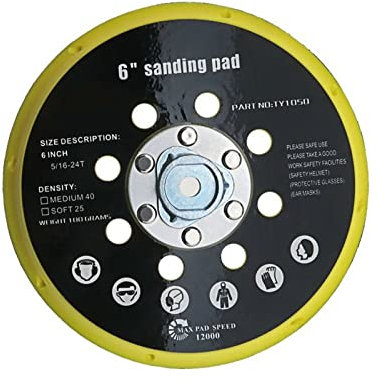 Plateau de ponçage de 6 pouces pour ponceuse Sander Base 150 mm 17 trous Tampon de rechange compatible avec RO1 ES150 ET2 pour BO6030 BO6040 pour polissage et meulage Disque de polissage pour ponceuse