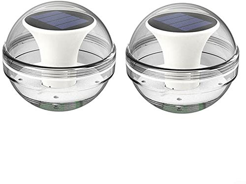 2 Stück Solarleuchten Schwimmende Poolleuchten LED Solarleuchten Außen Wasserdicht für Gartenteich Pool RGB Rotierende Schwimmende Lampe, 9 Verschiedene Farbwechsel