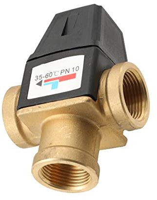 QAVODB Thermostatventil G3/4 (DN20) 3 Wege Thermostatisches Mischventil Thermostatisch Rohrventil für Dusche System Wassertemperaturregelung Rohr Becken Thermostat Control