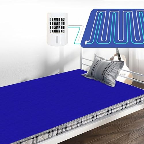 BrightFootBook Cooling Mattress Topper -12V 8W Summer Bed Cooler Hot Sleepers -Water-Cooling System for Bed, Air Conditioning Fan + Cooling Pad,70x160cm