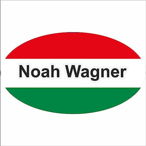 Kiwistar Klebeetiketten - Aufkleber - Fahne - Flagge - Ungarn - 10x6,6 cm - mit Wunschtext - Name - personalisiert - Namensaufkleber - Autoaufkleber - Racing