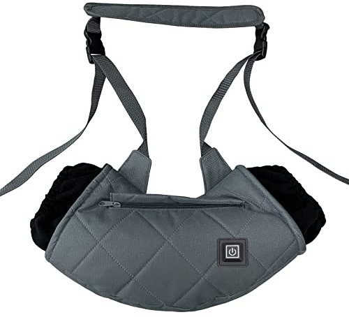 Rechargeable Electric Hand Warmer Hunting Pouch, Heated Hand Warmer Muff, Portable Graphene Hand Warmer Bag for Winter Outdoor Hunting, Camping, Football, Golf(gray)