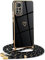 Mkej Coque pour Xiaomi Redmi Note 11 Pro 5G avec Cordon de Collier, Coque avec Cordon Motif Coeur d'amour TPU Housse, Collier RéglableTéléphone Portable Lanyard Case Redmi Note 11 Pro 5G, Or Noir