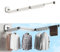 Wäscheständer, Einziehbar Wandmontierter Kleiderständer mit Saugnapf, Versenkbar Zusammenklappbar Kleiderstange mit Haken & Handtuchhalter Balkon,Wäsche, Badezimmer, Schlafzimmer (Milchig Weiß 3-fach)