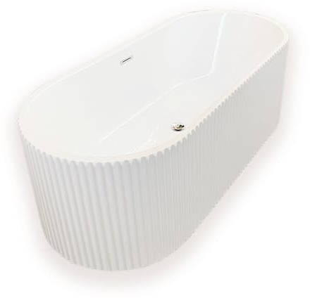 Freistehende Badewanne 168 x 74 cm weiß - Olivia