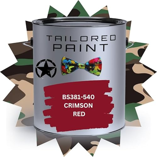 Pennello spray opaco di grado militare da 1 litro su vernice UPVC per legno, acciaio e plastica, BS381 540 rosso CRIMSON