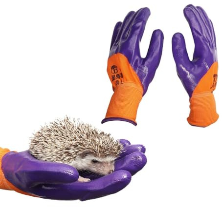 MANON ROSA Igel-Handschuhe, kratzfest, für kleine Tiere, sichere Handhabung mit Beschichtung, für Vögel, Hamster, Zucker, Reptilien, freie Größe, interaktiver Schutz