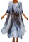 Blaues Kleid Damen - Damen-Chiffon-Bedruckter Rundhals-Stil LäSsig Locker Zweiteilig Baseball Trikot Damen Kleid