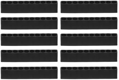 QUARKZMAN 10Pcs Porte-Embouts de Tournevis Organisateur 82x9.5x16mm 10 Trous Boîtier de Rangement en Plastique pour Tout Embout de Tournevis Métallique de 1/4