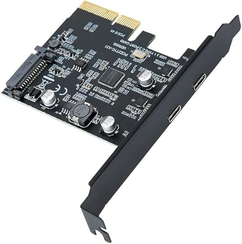 YABOANG Scheda PCIe 2 porte 10Gbps USB-C,Scheda adattatore USB 3.2 Gen 2 PCI-Express 4X a Tipo C,Compatibile con WIN10/8/7/Mac OS 10.14 - Chip di controllo principale ASM3142