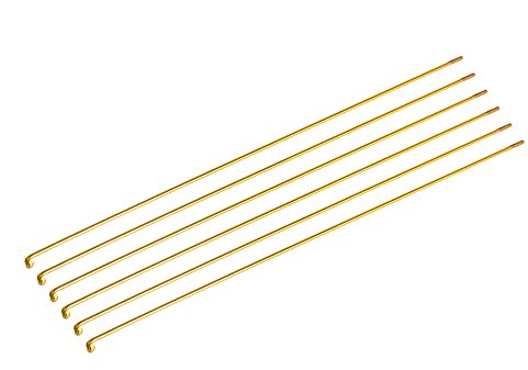 Keenso 36 Stück Stahl-Mountainbike-Fahrradspeichen, 259/261 Mm, Schwarz, Weiß, Blau, Gold, Rot, 5 Farben mit Schwarz, Weiß, Blau, Gold, Rot (Gold)