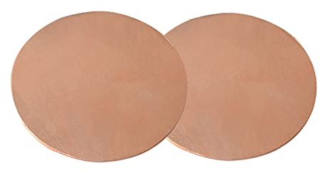 Metal foil,Copper Sheet Plate Metal Plate Round Shape for Crafts Production and Maintenance Diameter 50mm(2Pcs),6mm x 50mm(2pcs) (Size : 5mm x 50mm(2pcs))