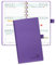 POPRUN Taschenkalender 2025 Klein 16,5 x 9 cm (Jan.2025-Dez.2025) - Kalender 2025 Klein Ringbuch mit Softcover - Terminplaner, Planer 1 Woche 2 Seite mit Kartenschlitz - Lila