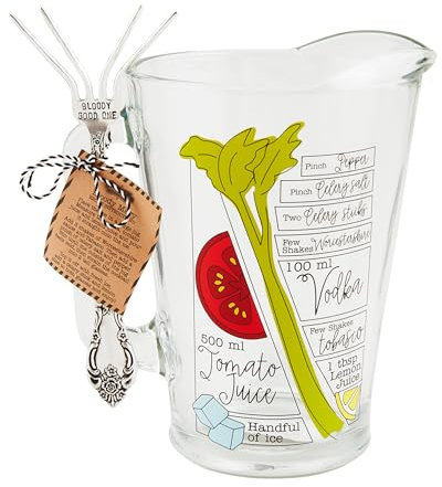 Mud Pie Brocca Bloody Mary in vetro, 2000 ml, trasparente