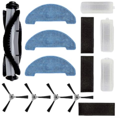 HEIBTENY Lot de 11 accessoires de rechange pour aspirateur Venga pour VG rvc 3000 et VG rvc 3000 BS - 3 filtres + 4 brosses latérales + 3 chiffons + 1 brosse principale