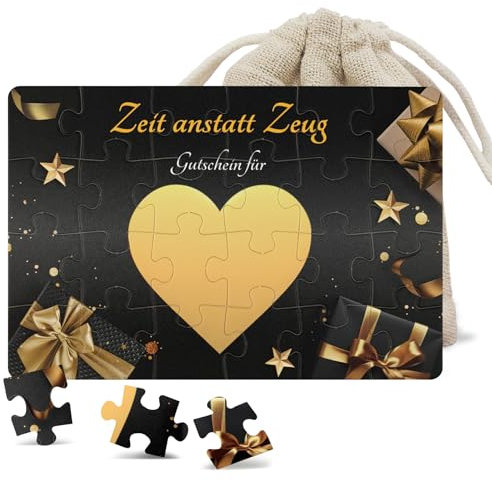Luckeey Gutscheine zum Selber Ausfüllen, 24-teilig Zeit Statt Zeug Gutschein Puzzle, Gutschein Verpackung Geburtstagskarte, Wunscherfüller Geschenk für Weihnachten Geburtstag Freundin Frauen Männer