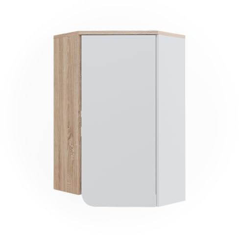 Vicco Eckhängeschrank Karen, Sonoma/Weiß, 42.4 x 75 cm