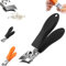Wide jaw Opening Anti-Splash Slanted Nail Clipper，Slanted Nail Clippers， Portable Ultra Sharp Curved Fingernail Clippers,No Splash Nail Trimmer for Men，for Women and Men(Black)