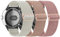Vancle 3 Stück Armband für Google Pixel Watch 2/3 41mm, Nylon Elastisch Verstellbares Uhrenarmband für Damen Herren, Starlight/Milchtee/Rosa