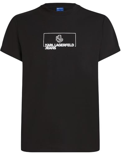 KARL LAGERFELD JEANS Slim Outline Logo Tee, Black, XL