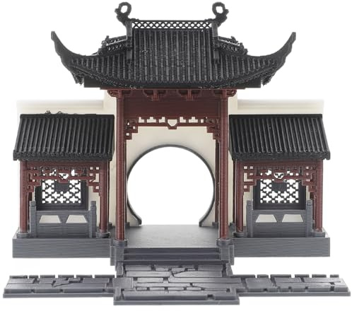 HIAKDOFT Ornement Architectural Miniature Style Chinois Décoration De Porte Couverture pour Jardin Et Paysage Modèle De -Paysage Élégant