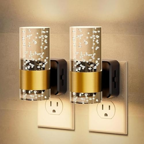2Pcs LED Night Lights, Plug-in Auto Motion Sensor Wall Light, PIR Light Control for Bedroom Bathroom Kitchen Corridor, Soft Warm Glowing Ambiance Light with Auto On/Off (5000K White)