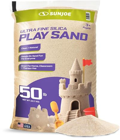 Sun Joe Silica Play Sand for Sandbox, Ultra Fine, PLYSAND50