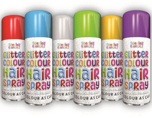 Hair Glitter Spray Temporary Colour – Washable Hair Paint for Parties, Festivals, Cosplay & Fancy Dress – Vibrant Wash-Out (Glitter Colour Spray/Light Green)