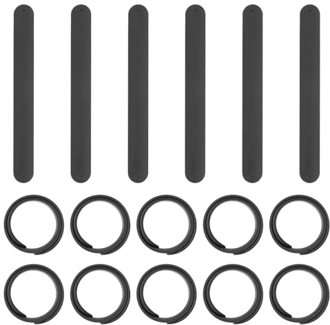 PATIKIL Braccialetti A Scatto 21.5 X 2.5 Cm 16 Pezzi Braccialetti A Scatto In Silicone All'ingrosso Fascia A Scatto Vuota Fascia Polso Morbida Supporto Nero