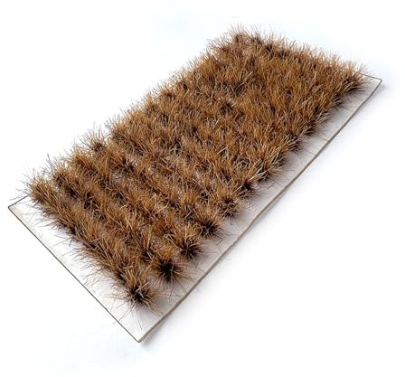 Ylutex 104 pièces de 8 mm de Haut, Diorama, Fleurs, Herbe, modèle, grappe d'herbeHumus Brun foncé Herbe Statique pour Terrain de Jeux de Guerre de modélisme ferroviaire，Dioramas et bricolages