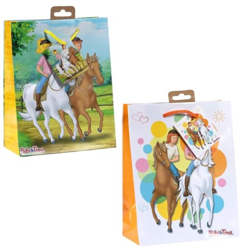 Laro Premium Line Medium/Mittel Geschenktüten Größe:H23x B18x T10x cm Pferdewelt/Bibi Blocksberg 10/20/40/100 Stk, Anzahl:100, Muster Tüten:Pferdewelt