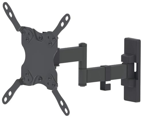 Manhattan TV & Monitor Mount, Wall, Full Motion, 1 screen, Screen Sizes: 13-42, Black, VESA 75x75 to 200x200, Max 20kg, Tilt & Swivel with 3 Pivots, Lifetime Warranty