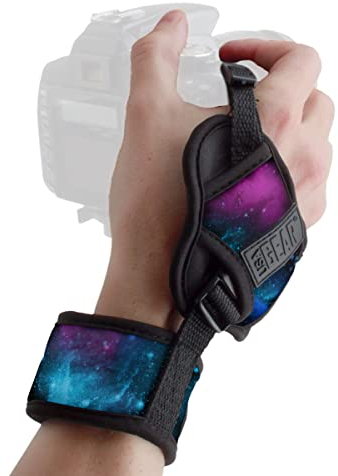 USA Gear Kamera Handschlaufe mit Gepolstertem Neopren und anschließender Metallplatte - Kompatibel mit Canon, Fujifilm, Nikon, Sony und mehr DSLR-Kameras, Instant-Kameras ohne Spiegel - Galaxis