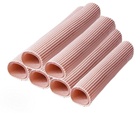 Ergofoot - Manguitos tubulares cerrados y abiertos para dedos de los pies, 6 piezas, protectores para evitar rozaduras, callos, juanetes, ampollas etc.