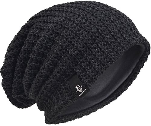 VECRY Herren Slouchy Mütze Strickmützen Rasta Skull Cap Sommer Winter Sackmütze , M, Dunkelgrau