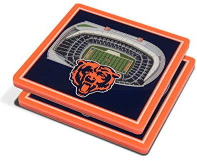 YouTheFan NFL Chicago Bears 3D Stadium Drink Coasters