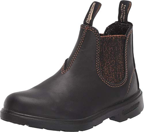 BLUNDSTONE Unisex Kids Series Chelsea Boot, Black/Bronze Glitter, 33 EU