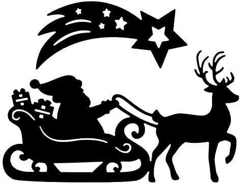 Ideen mit Herz Stanzschablonen | Weihnachtsmann mit Schlitten | 2 Stück
