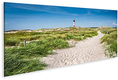 islandburner Bild auf Leinwand Schöne Dünenlandschaft Traditioneller Leuchtturm Nordseeinsel Amrum Schleswig Ho Bilder Wandbilder Poster