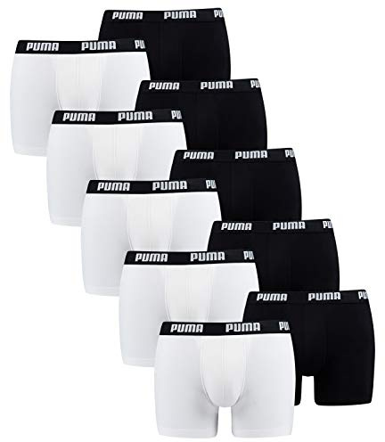 PUMA 10 er Pack Boxer Boxershorts Men Herren Unterhose Pant Unterwäsche, Farbe:301 - White/Black, Bekleidungsgröße:XXL