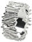 SILBERMOOS XL XXL Ringe in großen Größen Damen Herren Partner Ring Stäbchen Wurzeln Streifen extravagant matt glänzend Sterling Silber 925, Größe 64 66 68 70, Größe:68