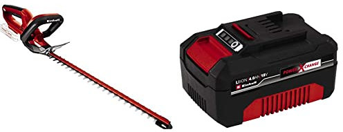 Einhell Tagliasiepi a batteria GC-CH 1846 Li-Solo Power X-Change (18 V, 46 cm lunghezza di taglio, 15 mm distanza tra i denti, maniglia ergonomica) & Originale Batteria 18V 4,0 Ah Power X-Change