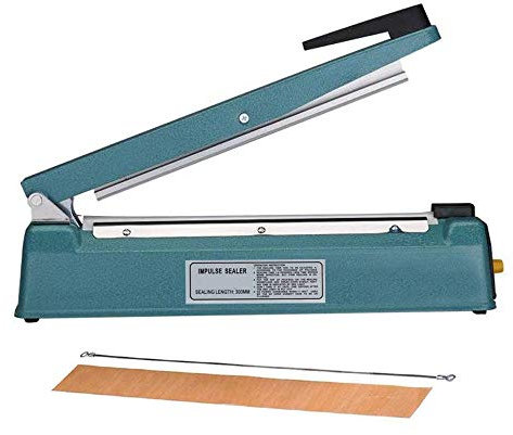 30cm (12) Termosigillatrice Manuale Per Sigillante Sacchetti a Impulso, Strumento Vicino per Termosaldatura, Sacchetto Di Plastica, 1 Foglio Aggiuntivo 1 Fusibile, Controllo Del Circuito Elettronico