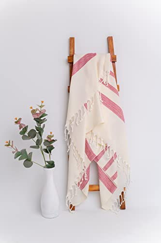 Le Jardin du Lin 100% Baumwolle Pestemal, Türkischer Dünnes Hamamtuch, Fouta, Badetuch, Strandtuch, Saunatuch, Liegetuch, 90x180 Cm