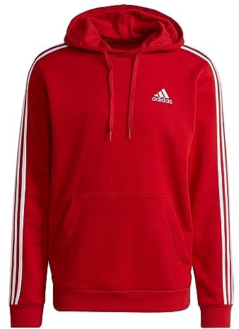 Adidas GU2523 M 3S FL HD Sweatshirt Mens Scarlet/White M