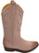 Malu Shoes Stivali donna camperos texani stile western rosa con fantasia laser su pelle scamosciata tinta unita altezza polpaccio (40 EU)