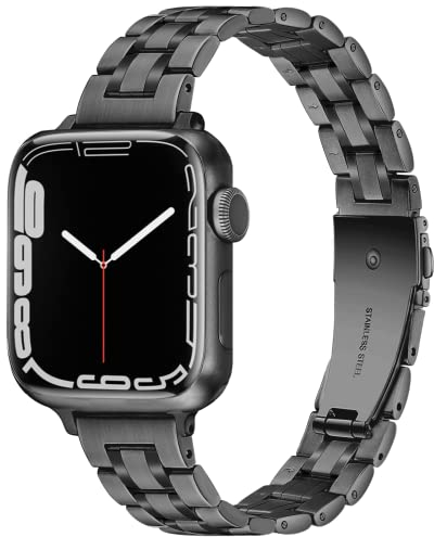 Vamyzji Metallband Kompatibel mit Apple Watch Armband 42mm(Series 11 10) 41mm 40mm 38mm, Slim Premium Edelstahl Metall Ersatzband für Apple Watch Series 11 10 9 8 7 6 5 4 3 2 1 SE, Grau